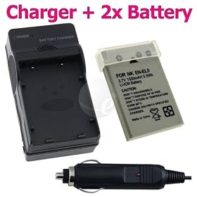 Click here to buy 2 Nikon EN-EL5 ENEL5 CP1 Replacement Battery + Battery Charger Combo Pack FOR Nikon... by CellularFactory.