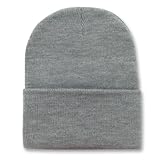 12 Long Beanies Wholesale- Heather Grey