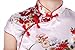 JTC Women's White Short Silk Cheongsam Dress Cup Sleeve One-piece Costume 1pc