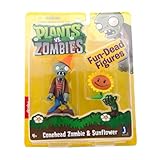 Plants vs Zombies Figures 3'' Conehead Zombie with Sunflower フィギュア ダイキャスト 人形(並行輸入)