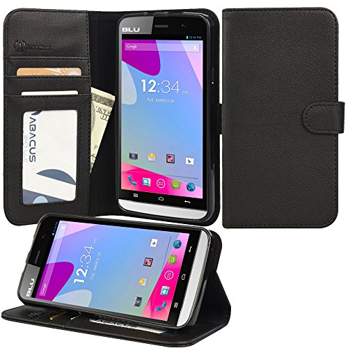 Abacus24-7 [Pocket Book] BLU Studio 5.5 S [D630u] Leather Wallet Case with Stand and ID Card holder, Black