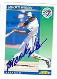 Mookie Wilson Autographed/Hand Signed baseball card (Toronto Blue Jays) 1992 Score #458 (67)