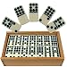 Premium Set of 55 Double Nine Dominoes with Wood Case brown
