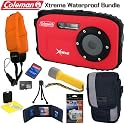 Coleman C5WP-R Xtreme 12MP 33ft. Waterproof 8GB Digital Camera Bundle