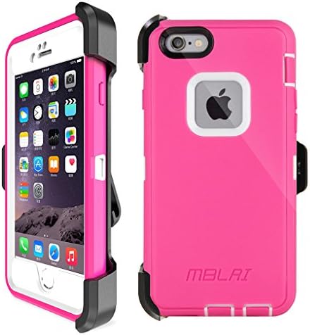 iPhone 6 Case, iPhone 6s Case Heavy Duty Rugged Cover with Belt Clip &amp; Built-in Screen Protector [Shockproof Drop resistant DustProof] Hard Armor for Apple iPhone 6/6S - pink