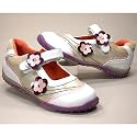 KIDS , Mädchen Spangenschuhe, Klettverschluss am Spann, weiss-gold-rosa