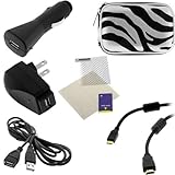 GTMax 6pcs accessory kits include: Silver Zebra Case+ Extension USB Cable + ....