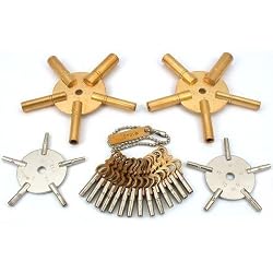34 Clock Keys Four 5 Pronged Winding Repair Tools New