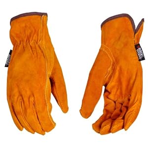 Black and Decker BD530M Premium Grain Cowhide Driver Work Gloves, Medium by Black & Decker