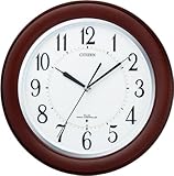CITIZEN(シチズン) 掛時計 リバライトF461 電波時計 暗くなるとライトが点灯 木枠 8MY461-006