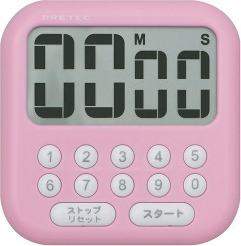 DRETEC 大画面タイマー 「シャボン10」 ピンク T-194PK