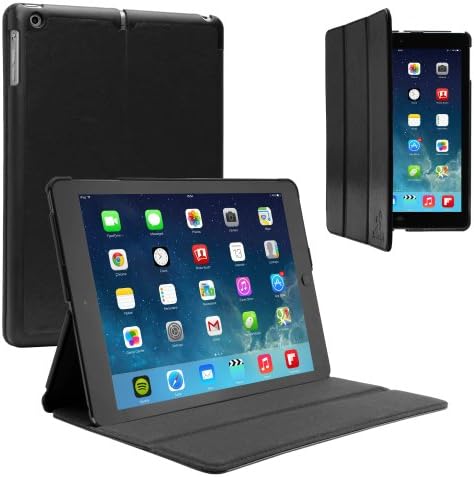August Lion® Premium Thin PU Leather Smart Case Cover for Apple iPad Air - BLACK