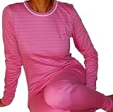 2 Piece Set Top and Bottom Ladies Ski Long Johns Thermal Underwear Pink-S