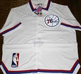 Mitchell & Ness Authentic 1988-89 Philadelphia 76ers White Home Throwback Team Warm Up Jacket - Size 54