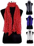 Polka Dot Print Cotton Crinkled Scarf - Various Colours