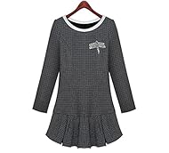 Plus Size Long Sleeves Cotton Summer Winter Illusion Bodycon Dress 
