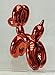 Balloon Dog Figurine Statue Home Decor - Miniature Size - Red Metallic Finished