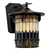 Quoizel TFAR8412BE Autumn Ridge 16-Inch Large Wall Lantern with Tiffany Glass, Bergamo Finish