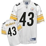 Reebok Pittsburgh Steelers Troy Polamalu Premier White Jersey Medium