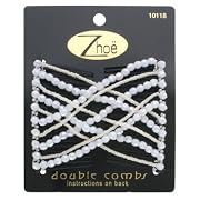 Zhoe Double Hair Combs 10118 White