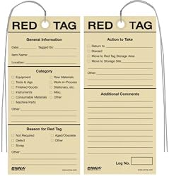 5S ISO Red Tags - Individually pre-wired