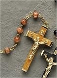 Brown Beaded Rosary With 7MM Wooden Beads 20 #35817