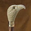 Falcon Head Walking Stick / Cane With Congo Wood Body Made in Italy