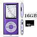 Tomameri Purple Color Portable MP4 Player MP3 Player Video Player with Photo Viewer , E-Book Reader , Voice Recorder + 16 GB Micro SD Card