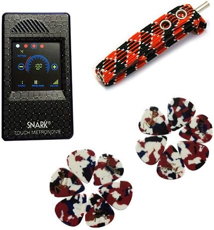 Guitar Player Pack: Guitar Capo, Snark Touch Screen Metronome (Black), 12 Pack Fender Pics