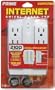 Prime PB004105 Computer Internet 6-Outlet 2100 Joule Swivel Surge Tap Protector RJ11 Coax Audible Alarm Auto-Shutdown, White