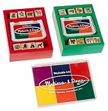 Melissa & Doug Baby Zoo & Farm Animals With 6 Color Stamp Pad Set