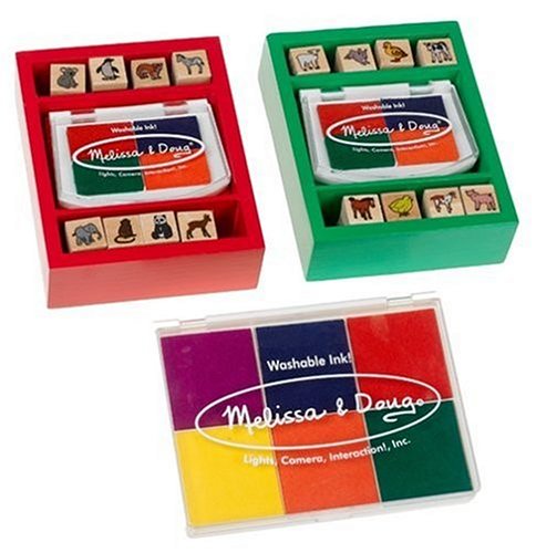 Childrens Toyshop  Toys : Melissa & Doug Baby Zoo & Farm Animals With 6 Color Stamp Pad Set