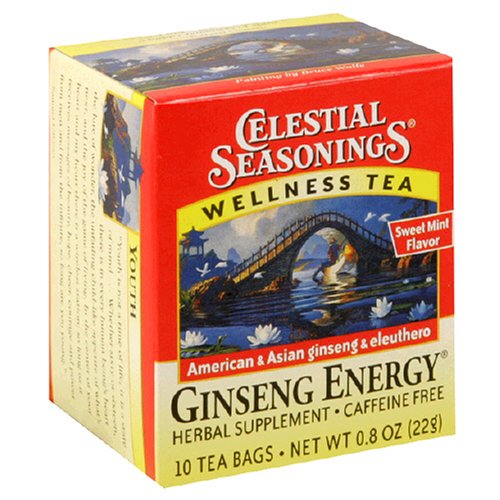 Celestial Seasonings Wellness Tea Ginseng Energy, Tea Bags, 0.8-Ounce 10-Count Boxes (Pack... by Celestial Seasonings