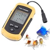Portable Fish Finder with Round Sonar Sensor LCD display with LED back-lighting