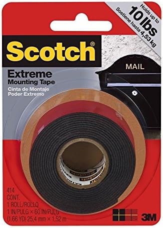 Scotch 414/DC Extreme Mounting Tape, 1 by 60-Inch, Black, 2-PACK