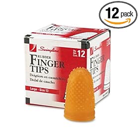 Acco Swingline Rubber Fingertips, #13 3/4in. Diameter, Amber, Box Of 12