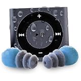 WATERPROOF IPOD Shuffle by Waterfi with Waterproof Short Cord Headphones for Swimming - Includes 2 Year Warranty - 2GB Waterproof MP3 Player (Space Gray)