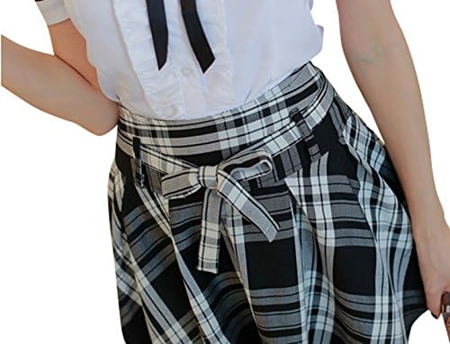 Frigga Bloomed British Navy Sailor College Uniforms Pleated Dress Suit ST-4T (Medium, SetD)