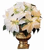 GKI Bethlehem Lighting 20-Inch Weatherproof 35-Light Potted Poinsettia, White
