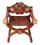 Cedar and leather armchair, 'Royal Throne'