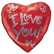 I Love You 18 inch Holographic Valentine Foil Balloon in a Box