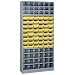 Lyon DD3826P Storage and Display Bin Shelf Unit with 42 Open and 48 Plastic Shelf Boxes, 36" Width x 12" Depth x 78" Height, Dove Gray