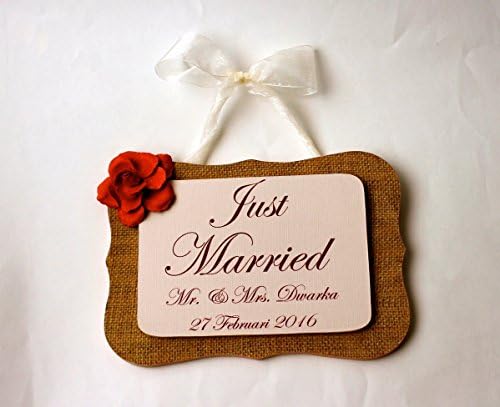Custom Handmade Wedding Room Door Hanger for Newlyweds/Honeymooners/Just Married