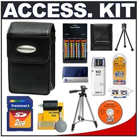 Deluxe Accessory Kit with Soft Leather Case + 2GB Card + 4 Batteries and Charger + Tripod... by Deluxe