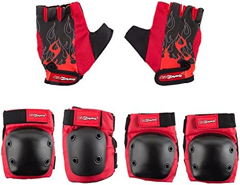 PAD SET KIDZAMO ELBOW/KNEE HD w/GLOVES FLAME