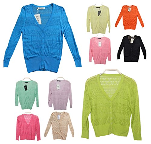 【ARINCO】 シンプル 薄手 カラフル カーディガン レディース 冷房対策 リラックス 選べる カラー 10色 ワンサイズ
