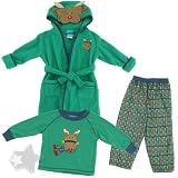 Green Reindeer Pajamas and Bath Robe for Infant and Toddler Boys
