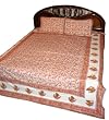 Red Indian Cotton Coverlet Bedspread Block Print Bedroom Decorating King/queen(3pc Set) 108"