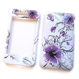 51CW NYIopL. SL160  Apple iPhone 3G & 3GS Snap On Protector Image Hard Case Artistic Purple Flowers Design