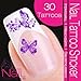 Nailart NAIL TATTOO STICKER - butterfly / floral - purple